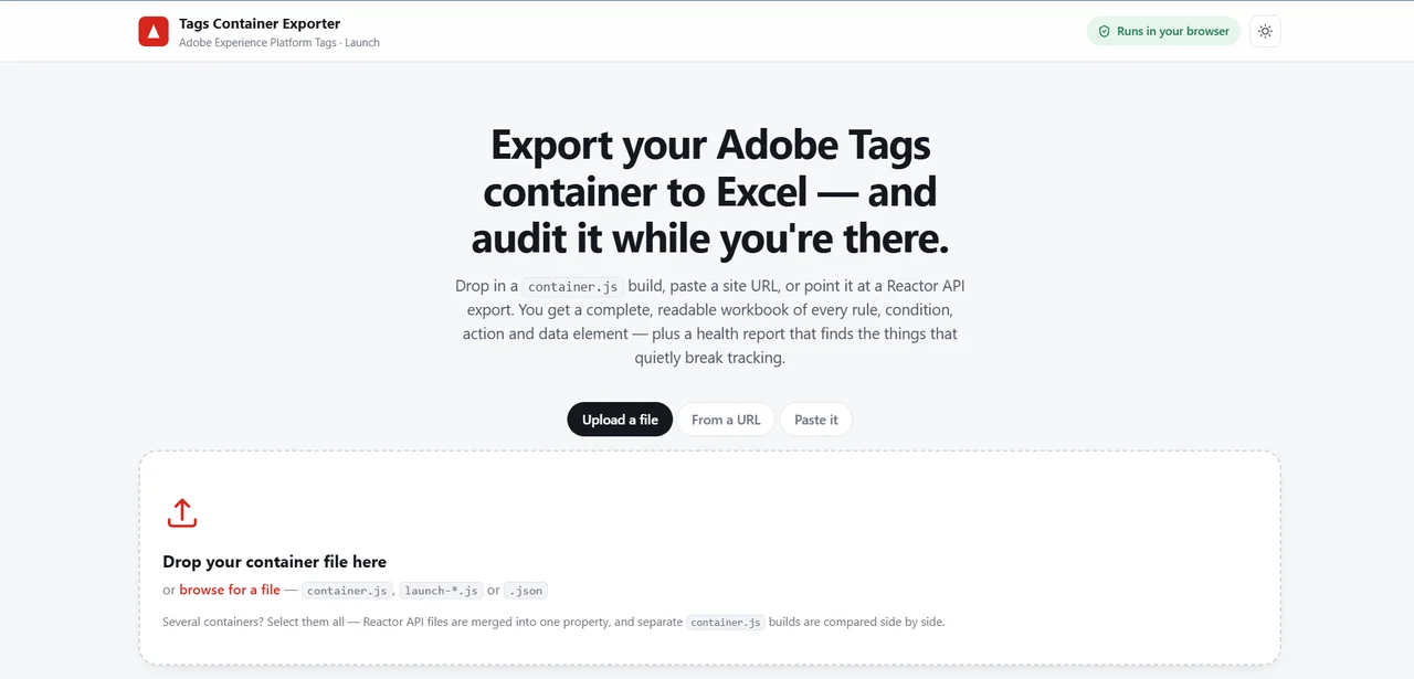 Adobe Tags Exporter — product screenshot